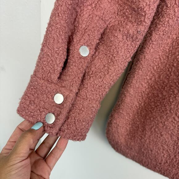 Soft Surroundings Womens Teddy Pocket Front Shacket Jacket Pink - Size PXS - Picture 8 of 10